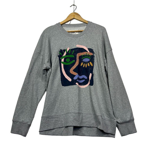 Elm Embrace Grey Cotton Sweatshirt - Size 18