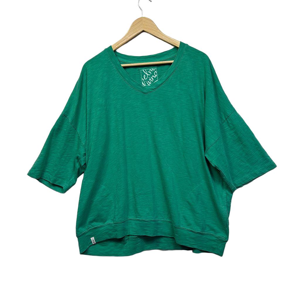 Elm Living Green Cotton Top - Size 16 (fault)