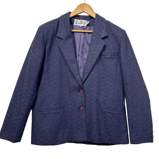 Vintage Wool Blend Blazer - Size 16