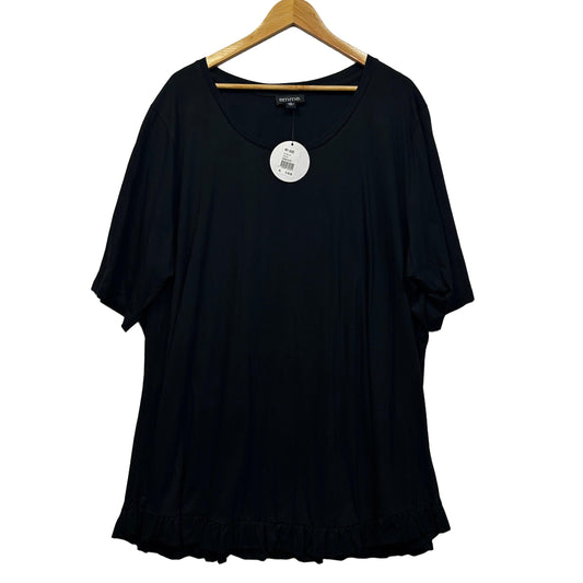 Emme My Size Black Plus Size Cotton Top - Size XL/22