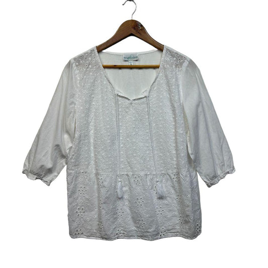 Established White Cotton Top - Size 14