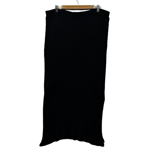 Estelle Black Plus Size Metallic Knit Maxi Skirt - Size 20
