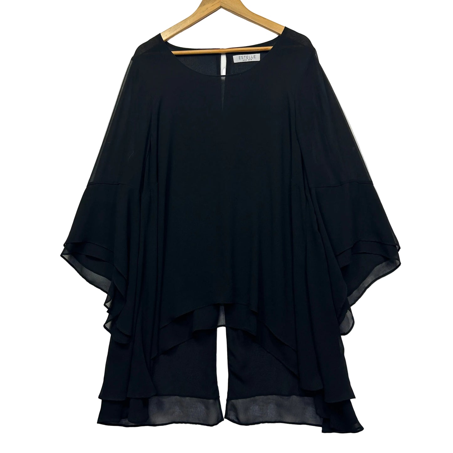 Black layered cape top front view