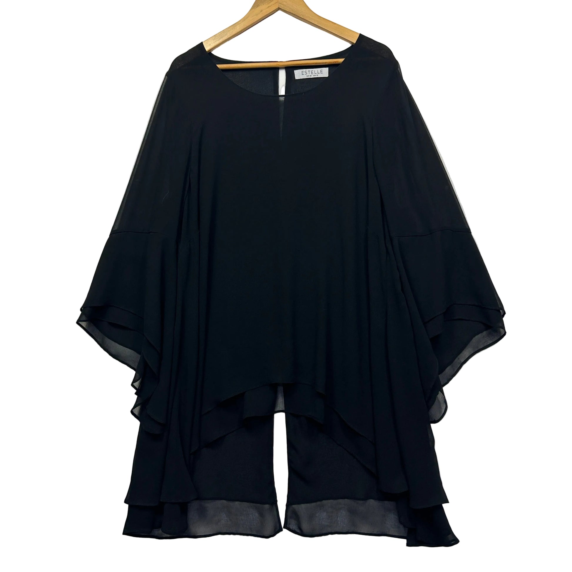 Black layered cape top front view