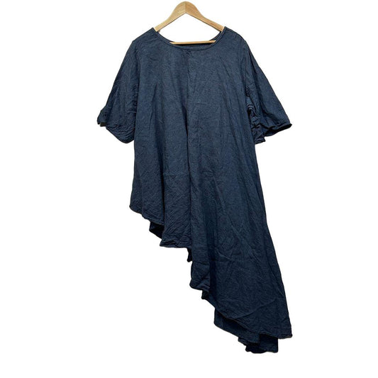 Eva's Sunday Asymmetric Linen Top - Size Large