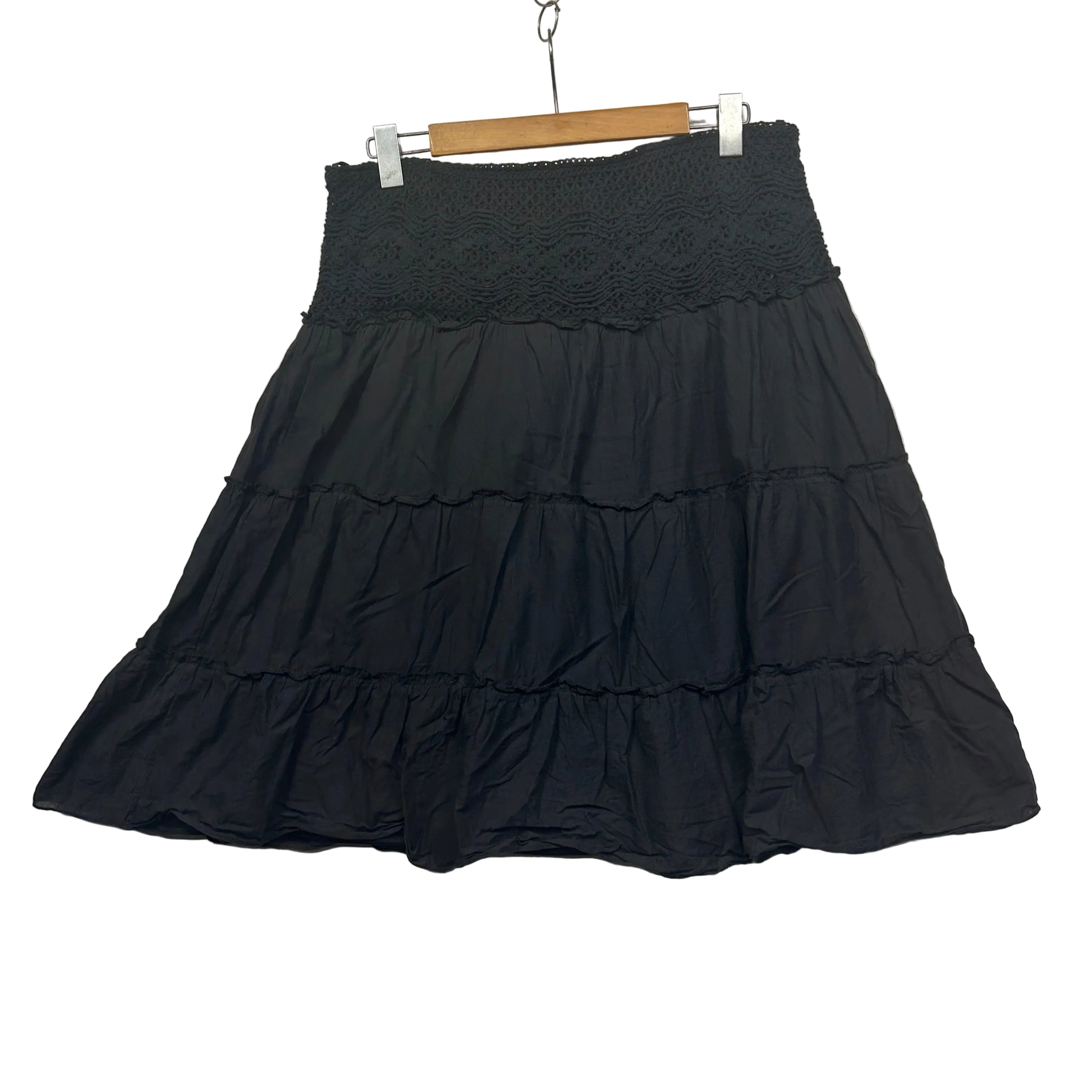 Expression Black Crochet Waist Skirt - Size 16