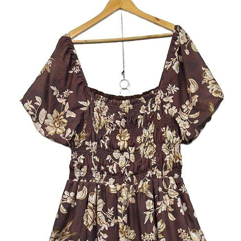 Fayt The Label Brown Floral Dress - Size 18/20/22