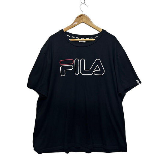 Fila Black Plus Size Cotton Logo Tee - Size 5XL