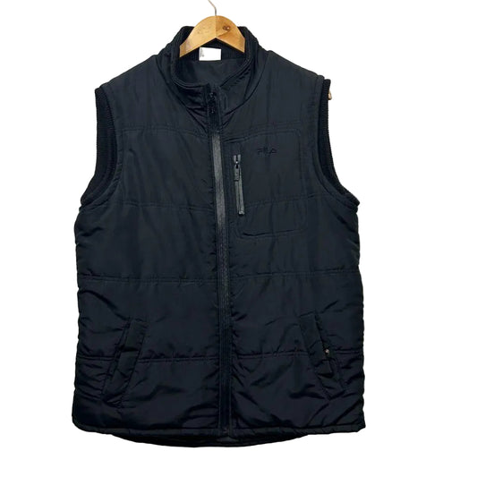 Fila Black Puffer Unisex Vest - Size L