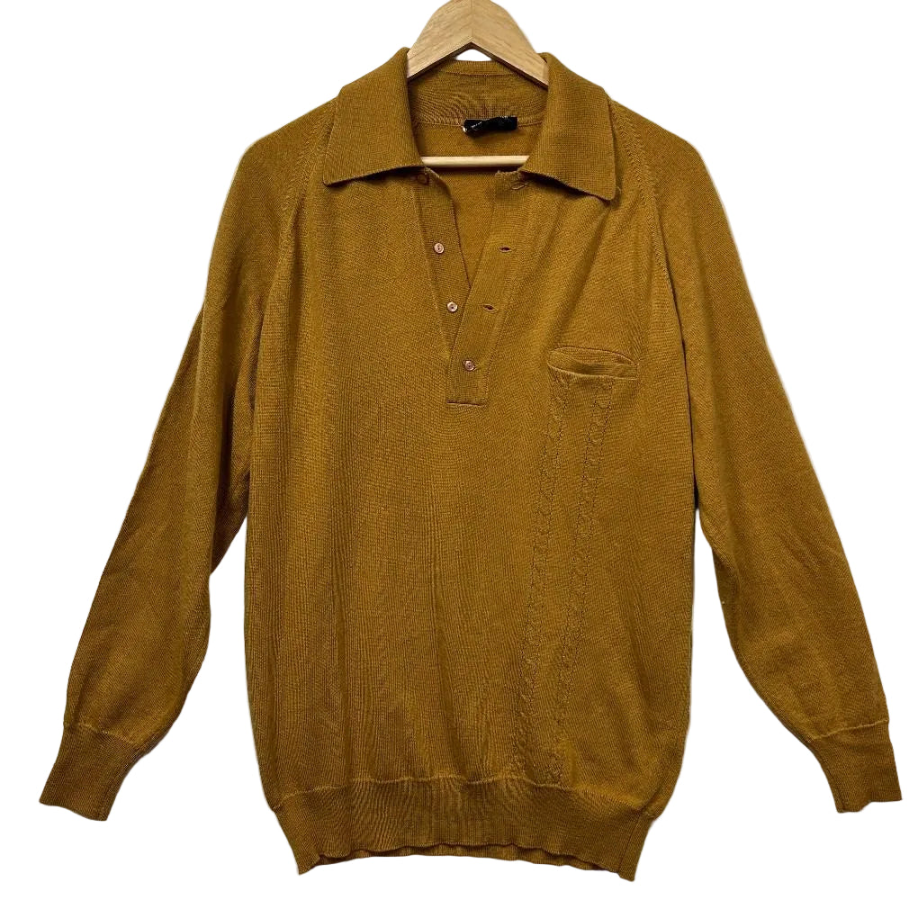 Vintage Mustard Knit Wool Jumper - Size 18