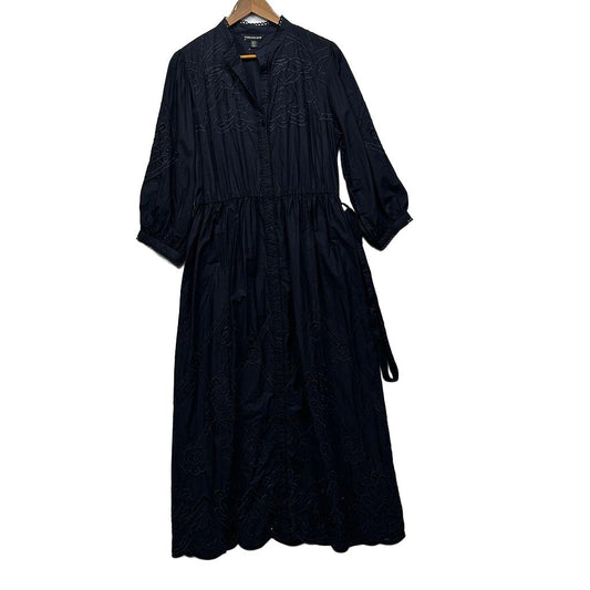 Forever New Black Broderie Dress - Size 16
