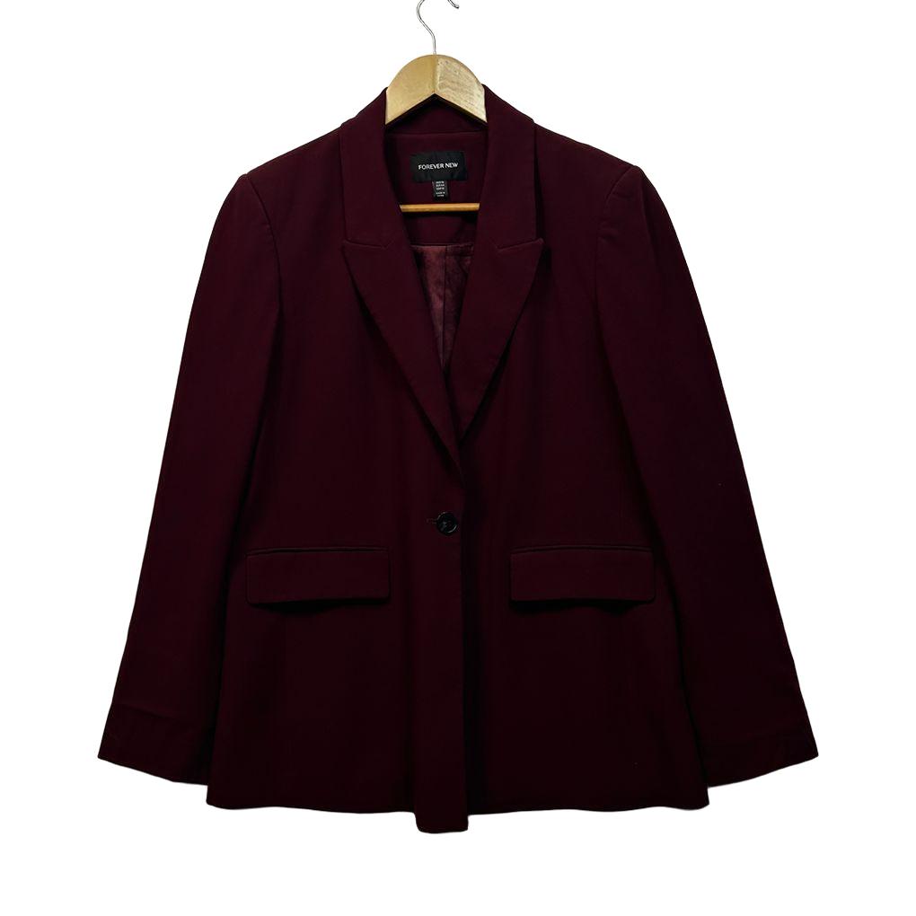 Forever New Burgundy Blazer - Size 16