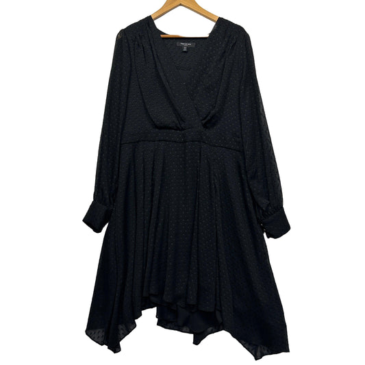 Black wrap dress front view