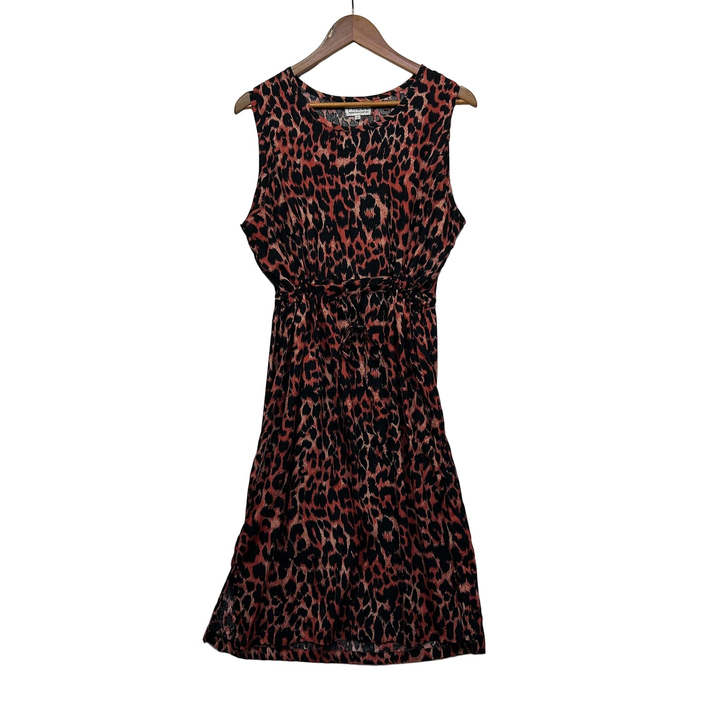 Freez Rayon Leopard Print Sleeveless Dress - Size L