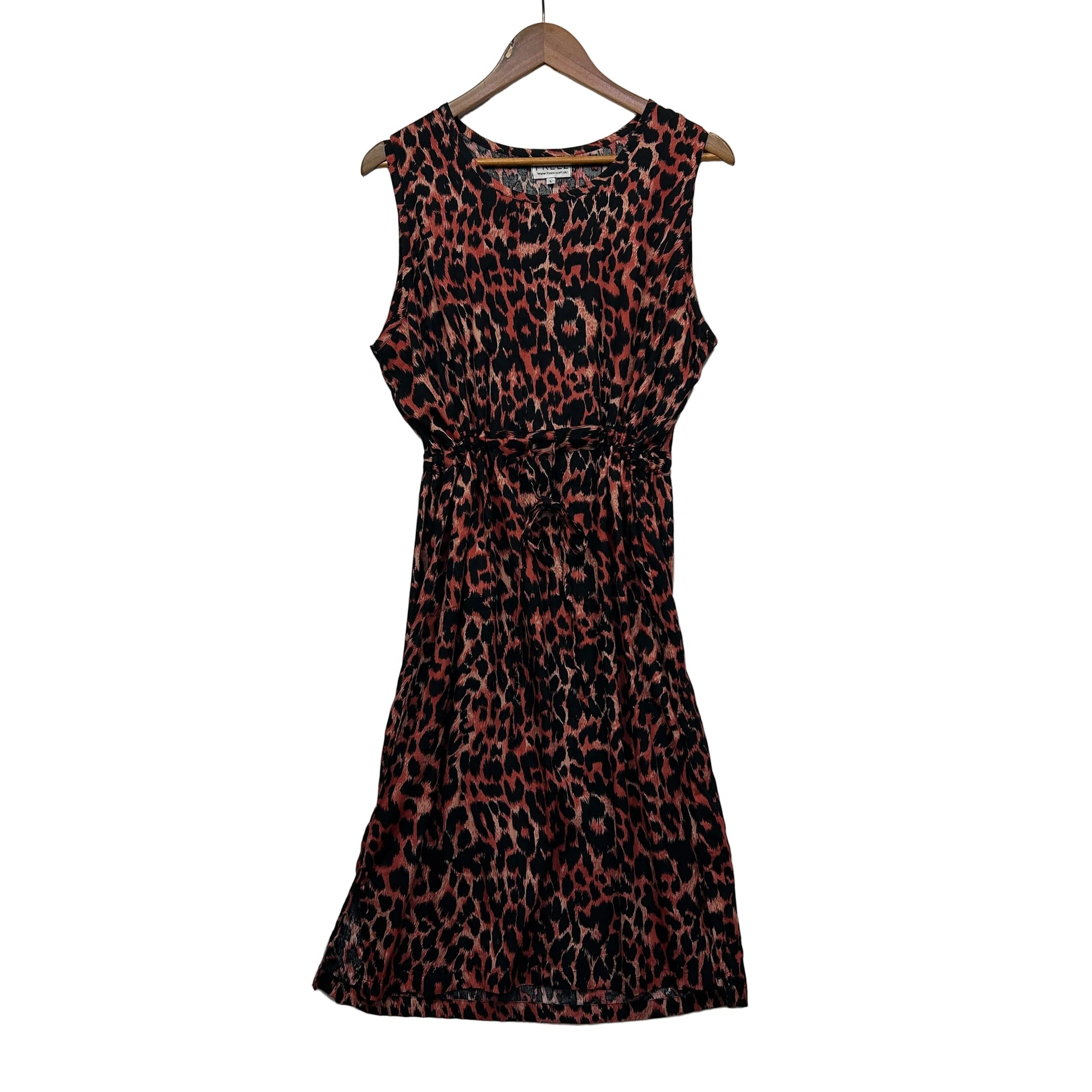 Freez Rayon Leopard Print Sleeveless Dress - Size L
