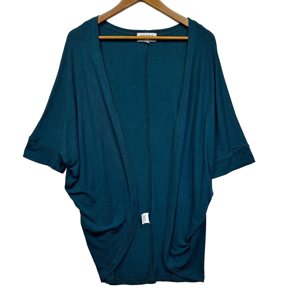 Freez Teal Cotton Shrug Top - Size 20