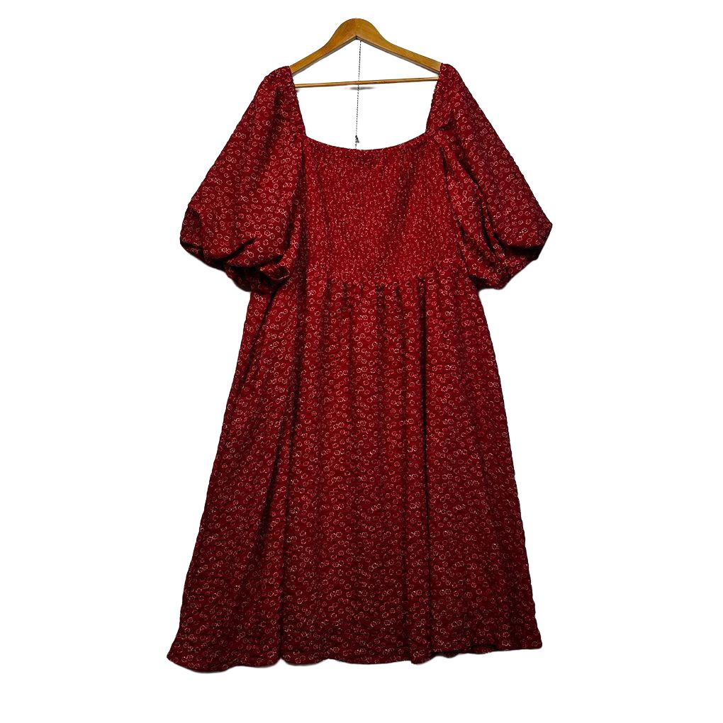 Friday Flamingo Red Floral Smocked Dress - Size 22/24/07