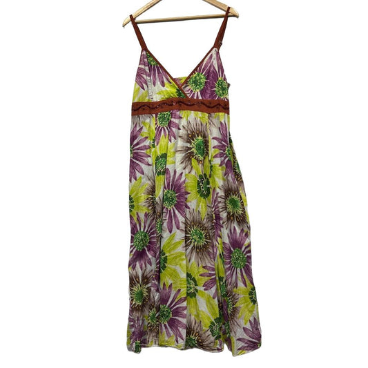 Geisha Girl Multicoloured Floral Cotton Maxi Dress - Size L