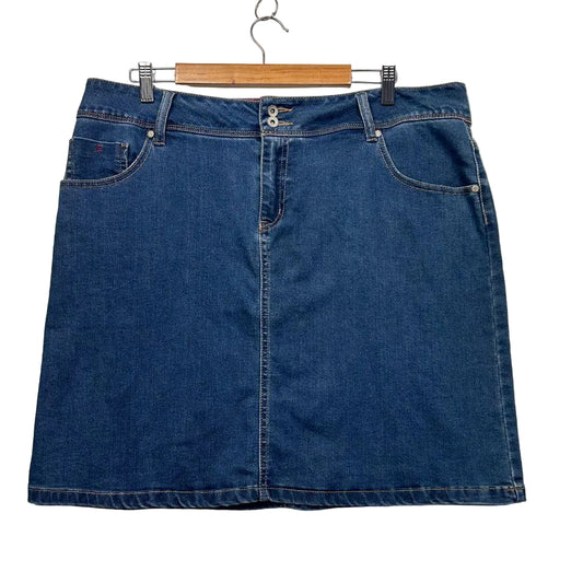 Girl Express Blue Denim Cotton Skirt - Size 18