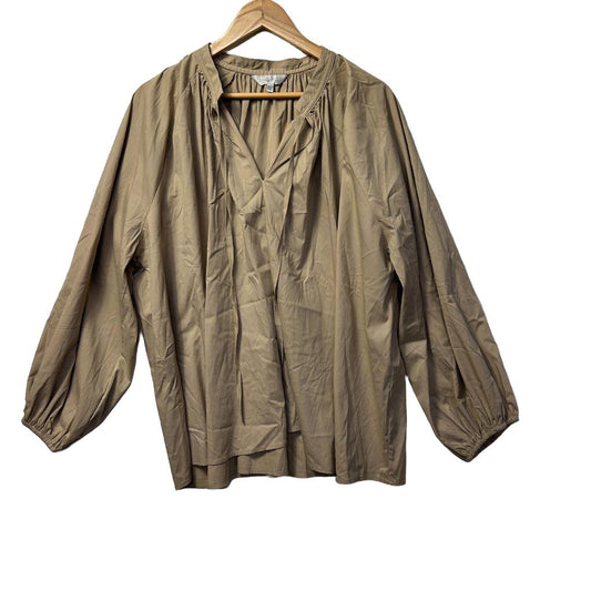 Grace Hill Beige Cotton Blouse - Size 18