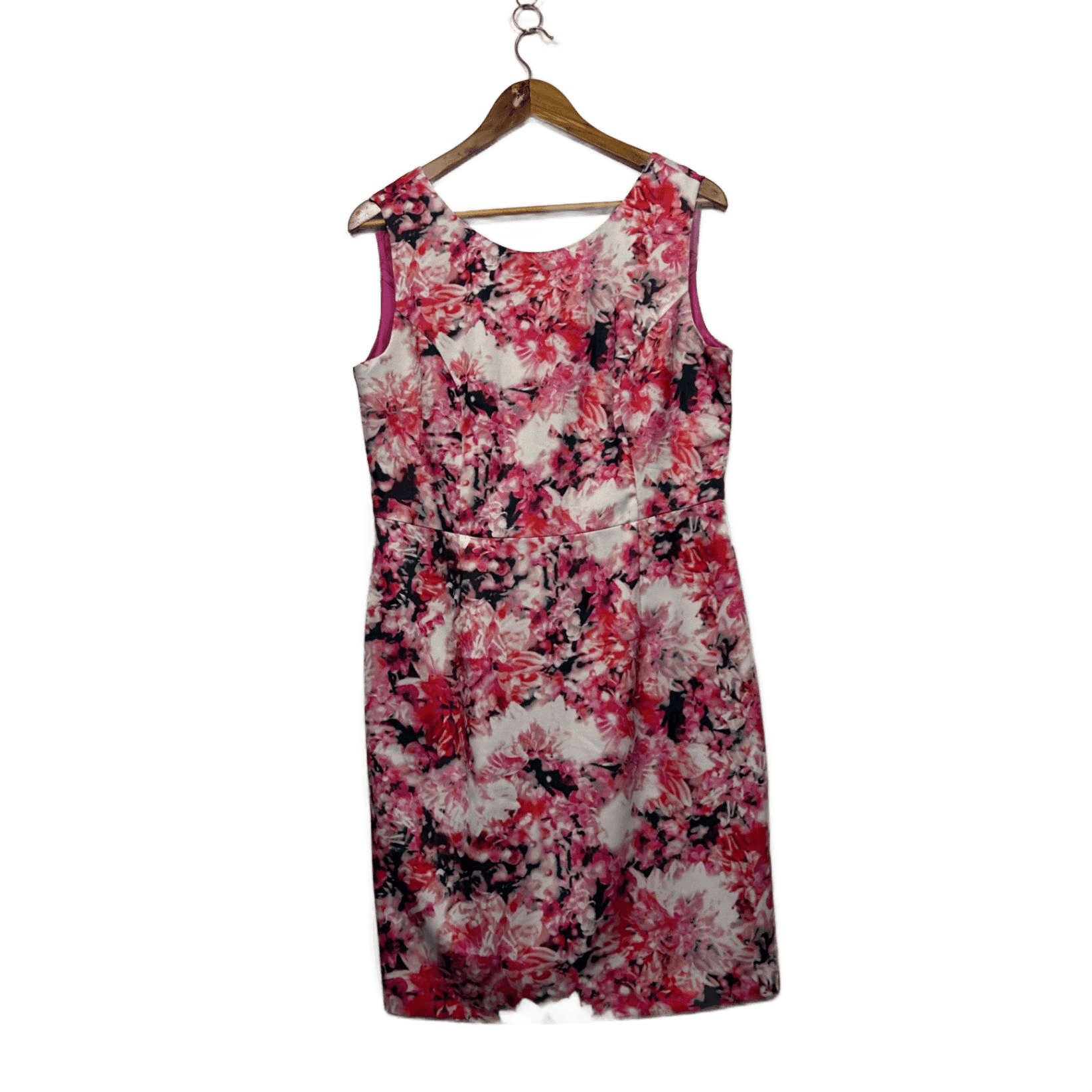 Grace Hill Pink Floral Print Sleeveless Pencil Dress - Size 14