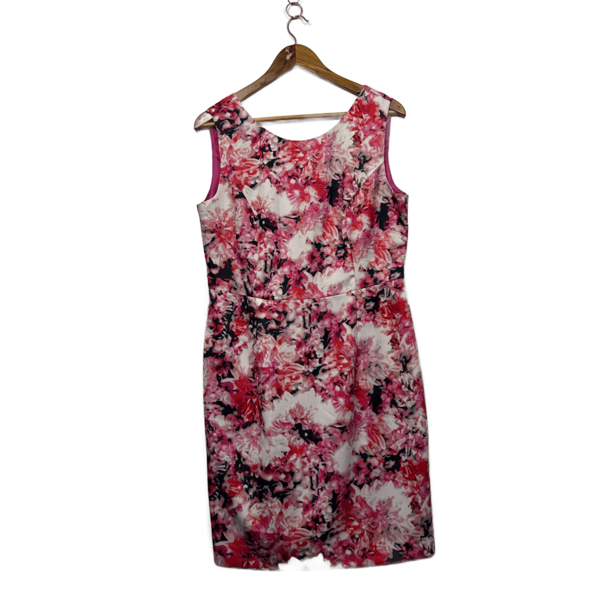Grace Hill Pink Floral Print Sleeveless Pencil Dress - Size 14