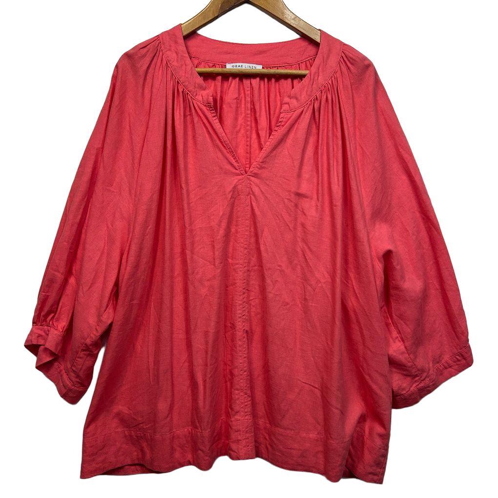 Suzanne Grae Linen Coral Top - Size 16/18?