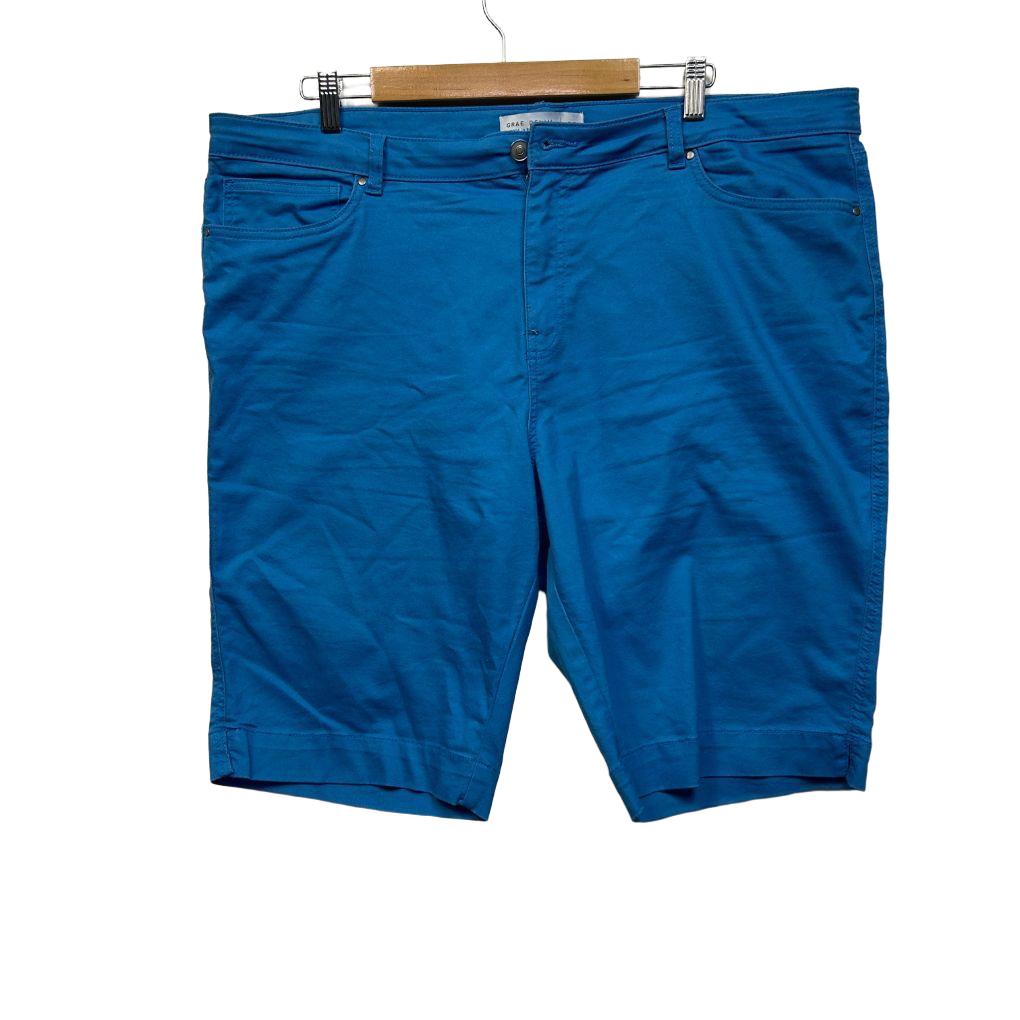 Suzanne Grae Denim Blue Cotton Shorts - Size 20