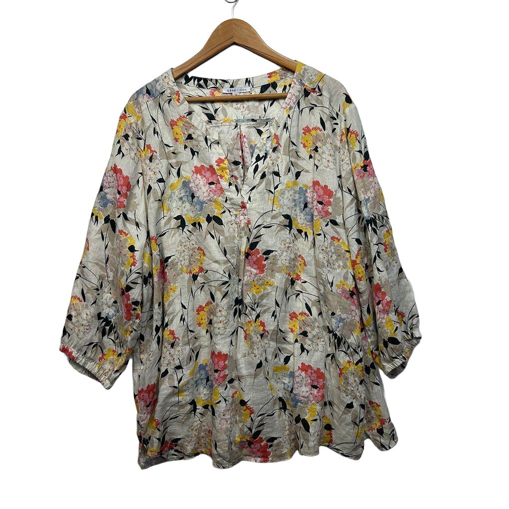 Suzanne Grae Linen Multicoloured Linen Top - Size 24