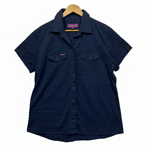Green Hip Navy Blue Pants - Pocket Detail