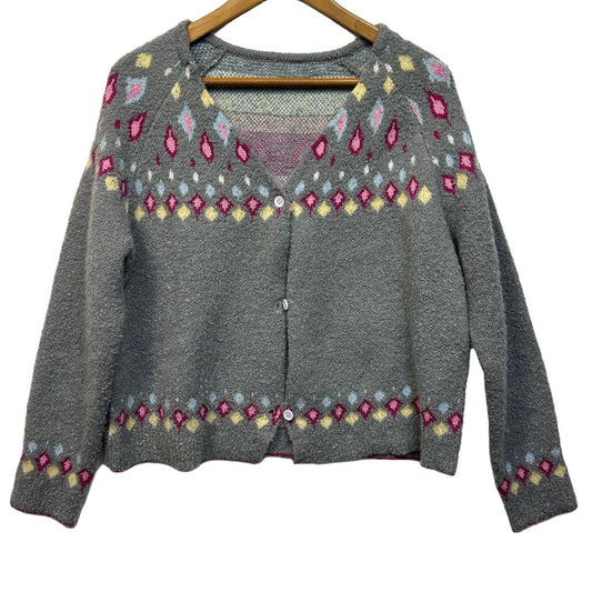 Grey Fairisle Cardigan - Size 18/2XL