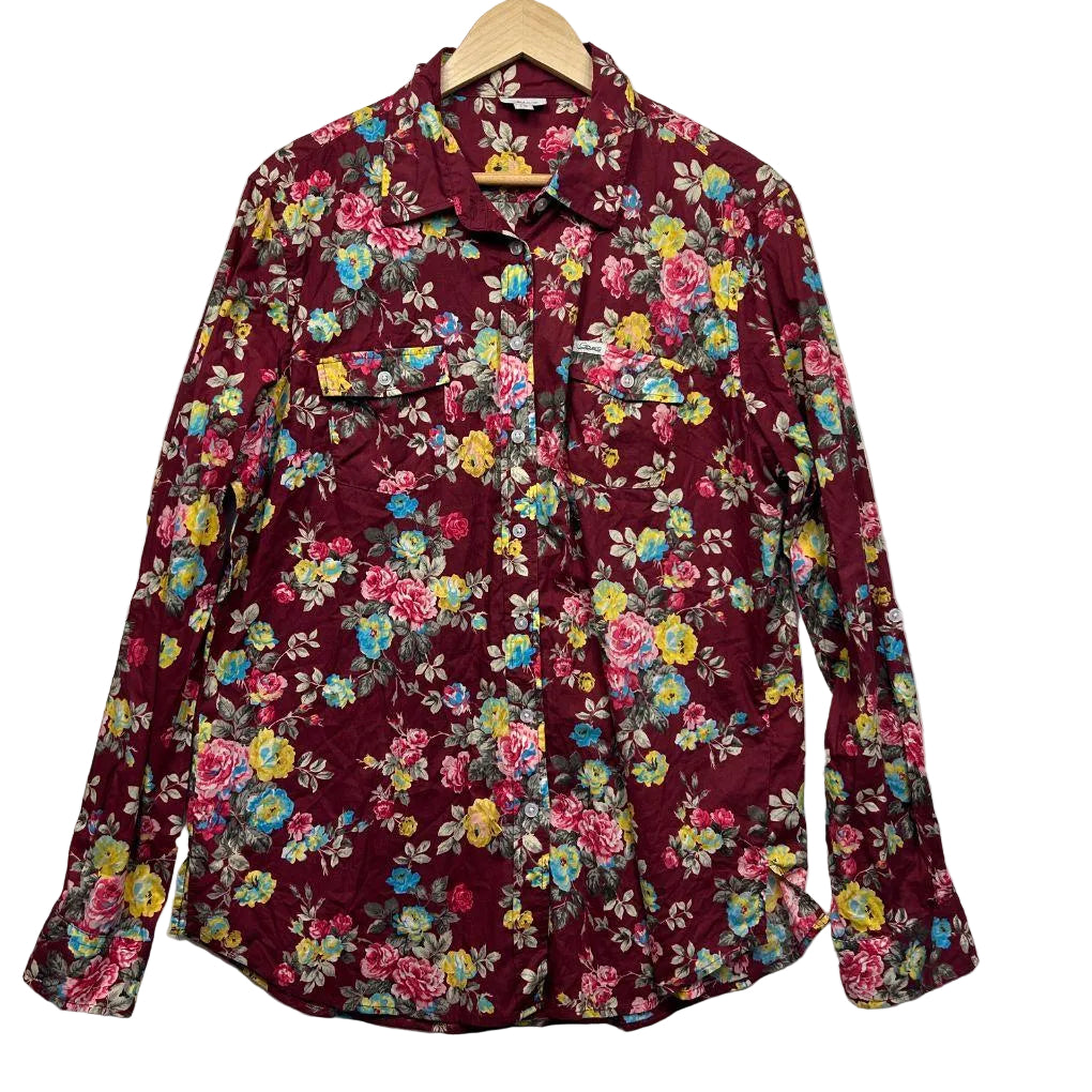 Grovers Burgundy Floral Shirt - Size 18