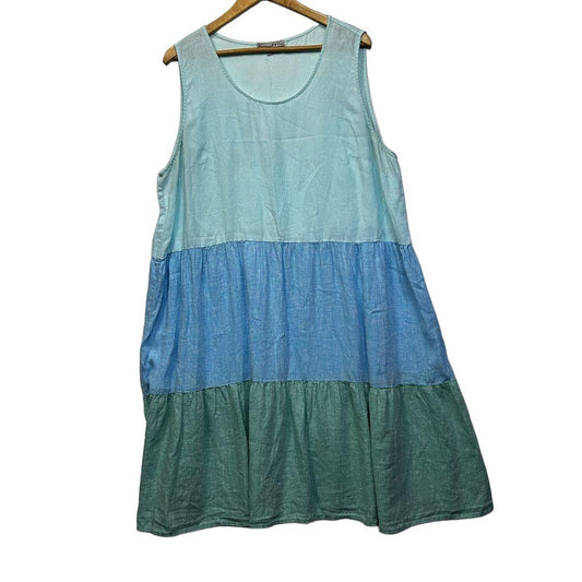 Hammock & Vine Multicoloured Linen Sleeveless Dress - Size 18
