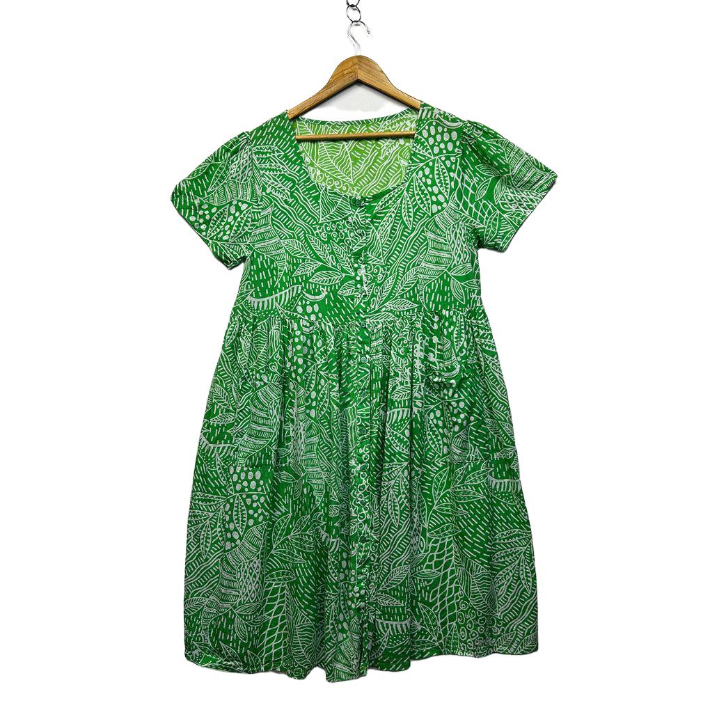Handmade Green Tiered Dress - Size 18/20?