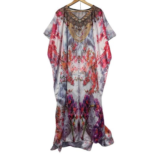 Handmade Multicoloured Embellished Kaftan - Size 14/16/18