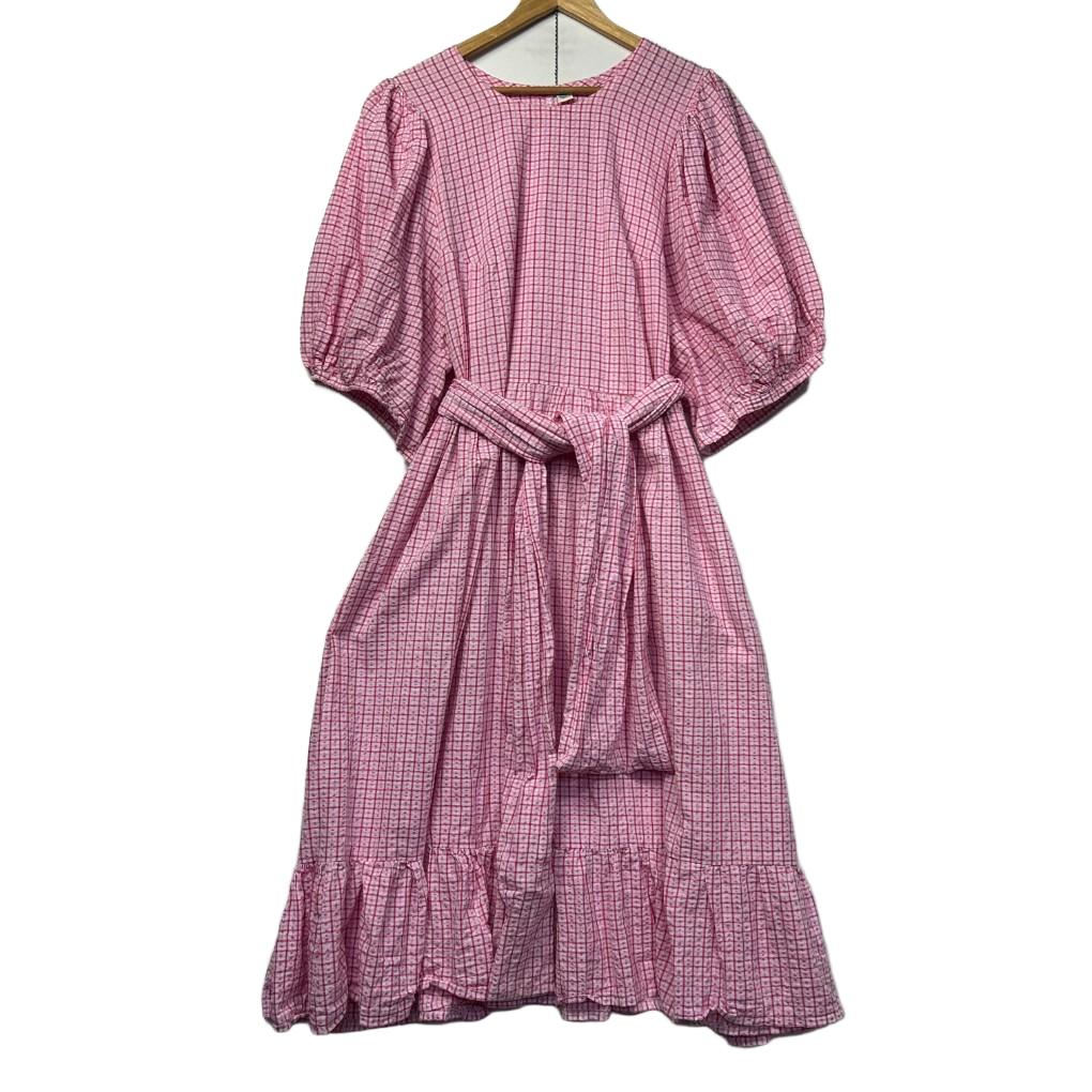 Handmade Pink Gingham Dress - Size 20/22