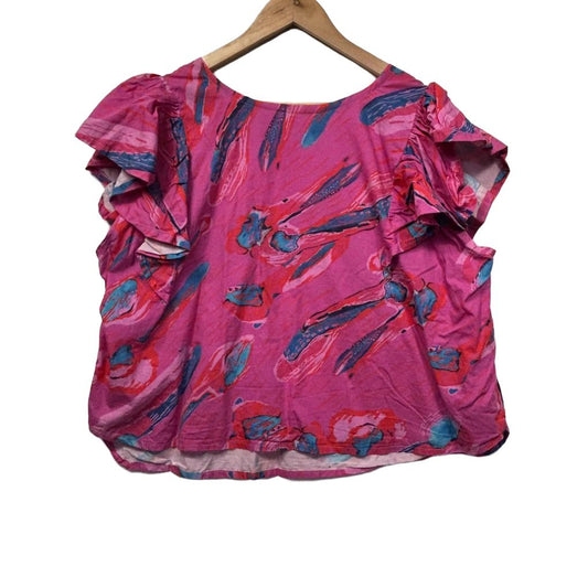 Handmade Pink Print Top - Size 18/20