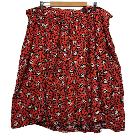 Handmade Red/Black Animal Print Skirt - Size 18/20/22