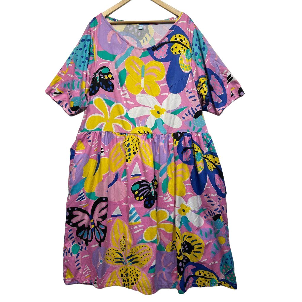 Handmade Vintage Ken Done Smock Dress - Size 20/22