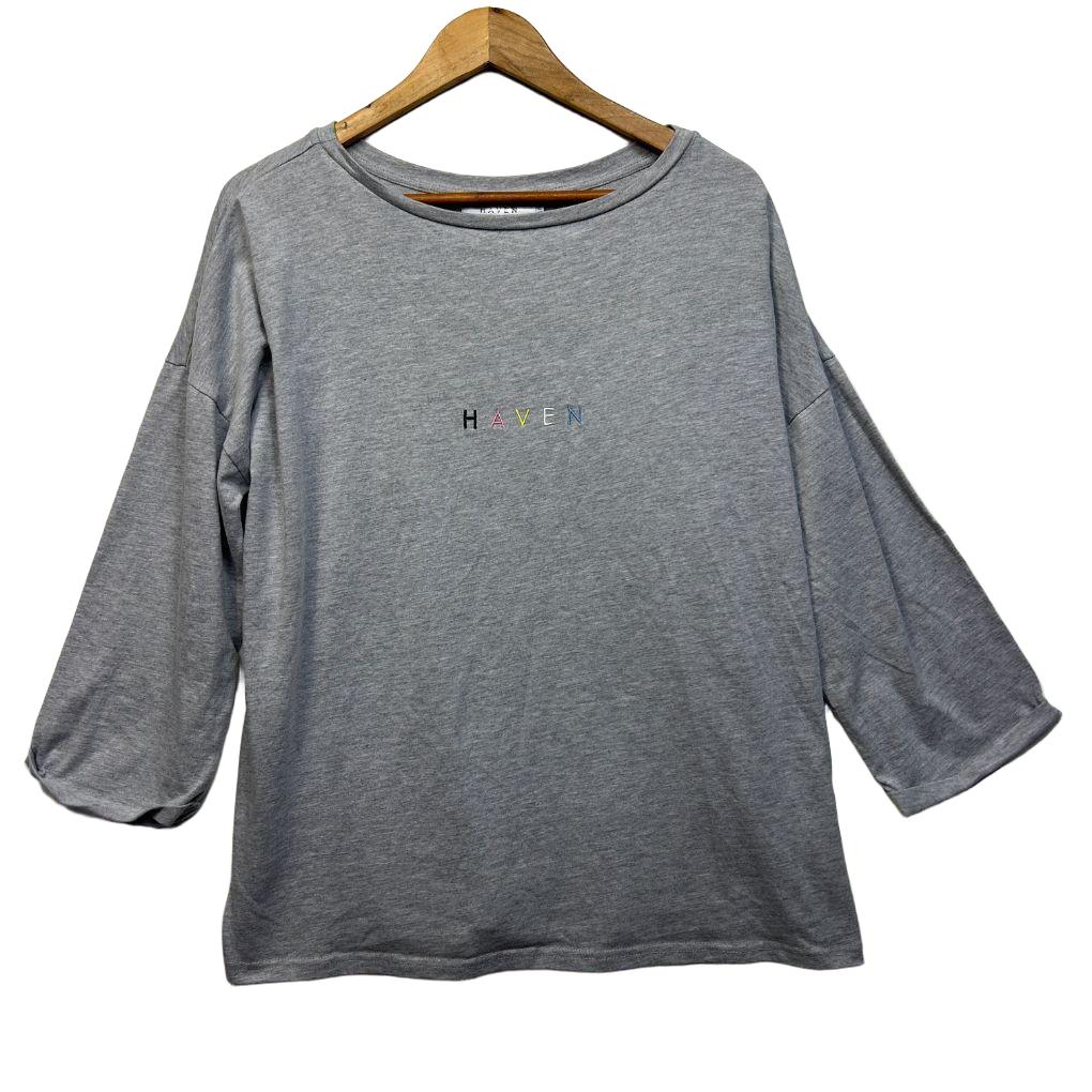Haven Grey Cotton Top Sweatshirt Jumper - Size L/XL