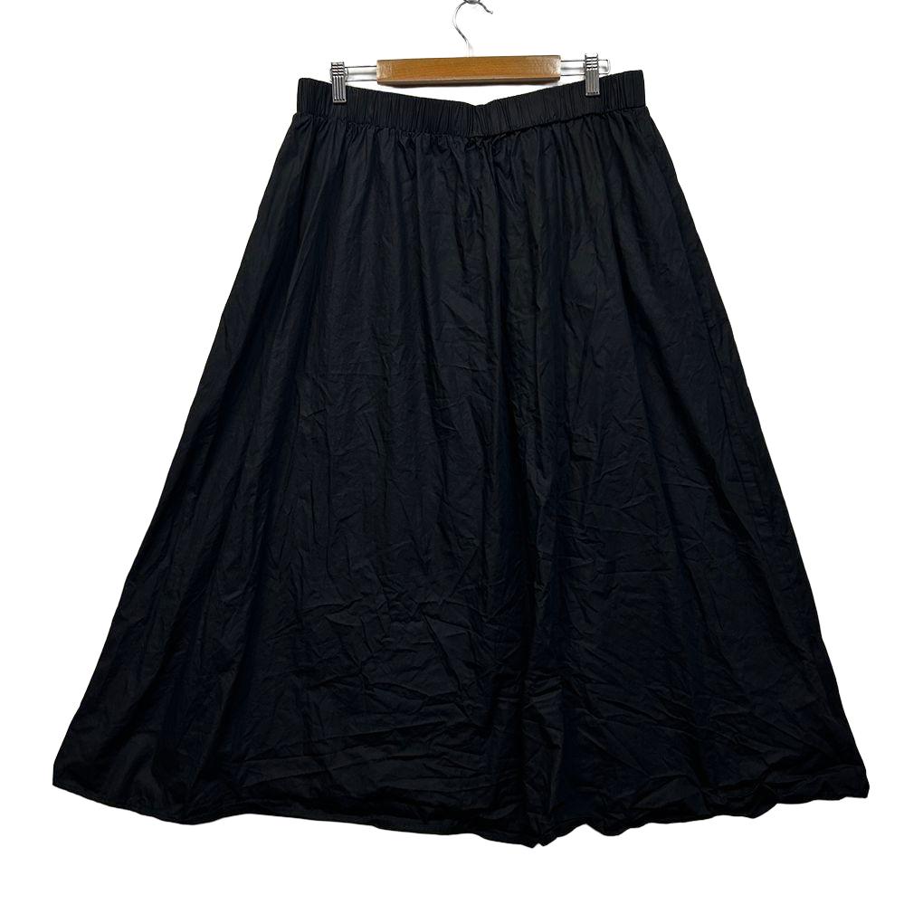 Henry Oscar Black Cotton Maxi Skirt - Size 18