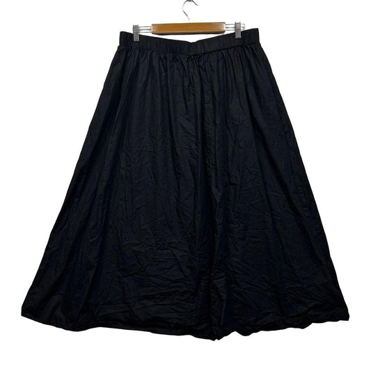 Henry Oscar Black Cotton Maxi Skirt - Size 18