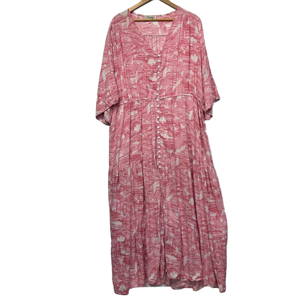 Hourglass Pink Floral Maxi Dress - Size 24