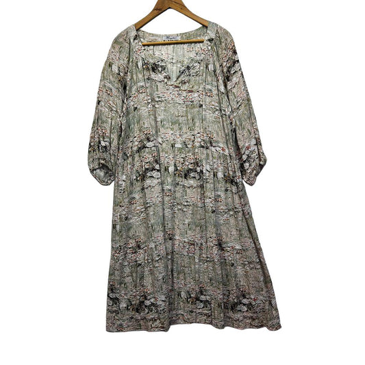 Hourglass Sage Green Cotton Dress - Size 20
