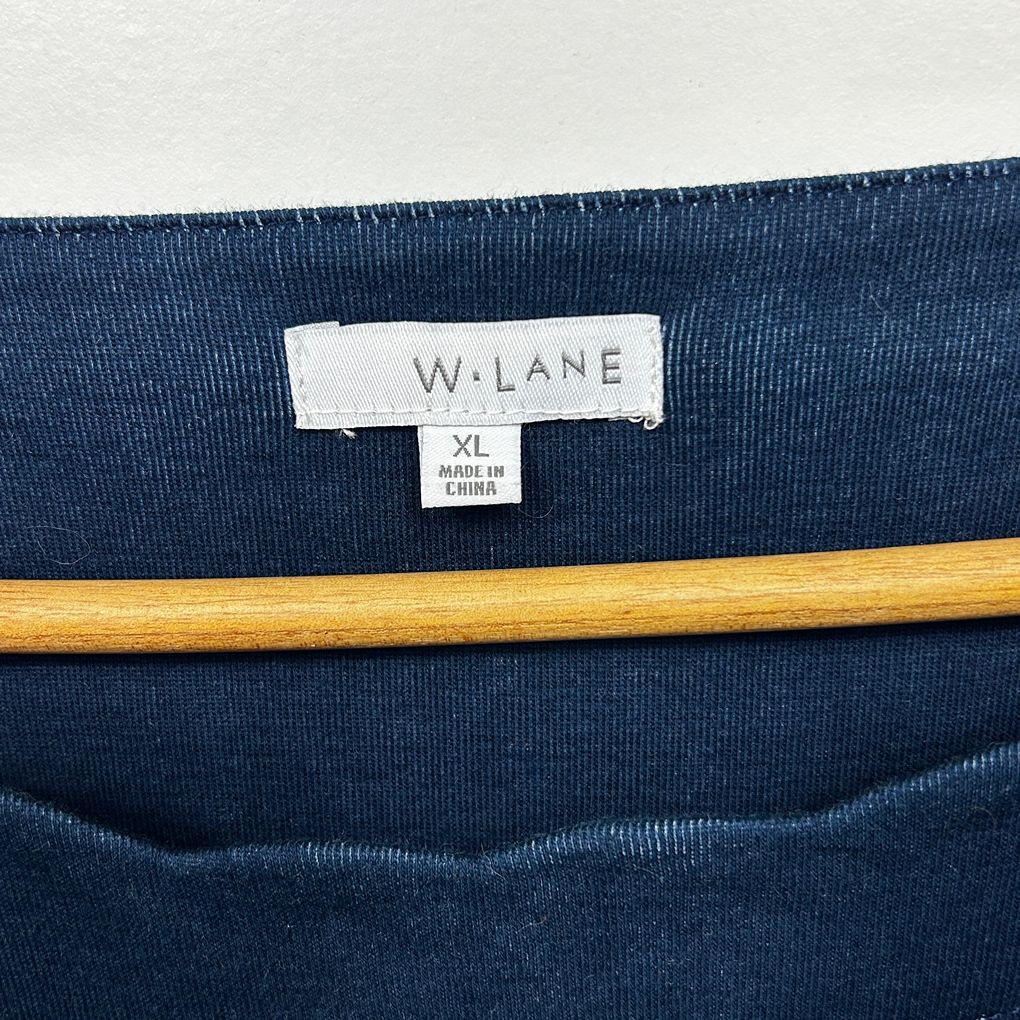 W.Lane Navy Polka Dot Knit Top - Size XL