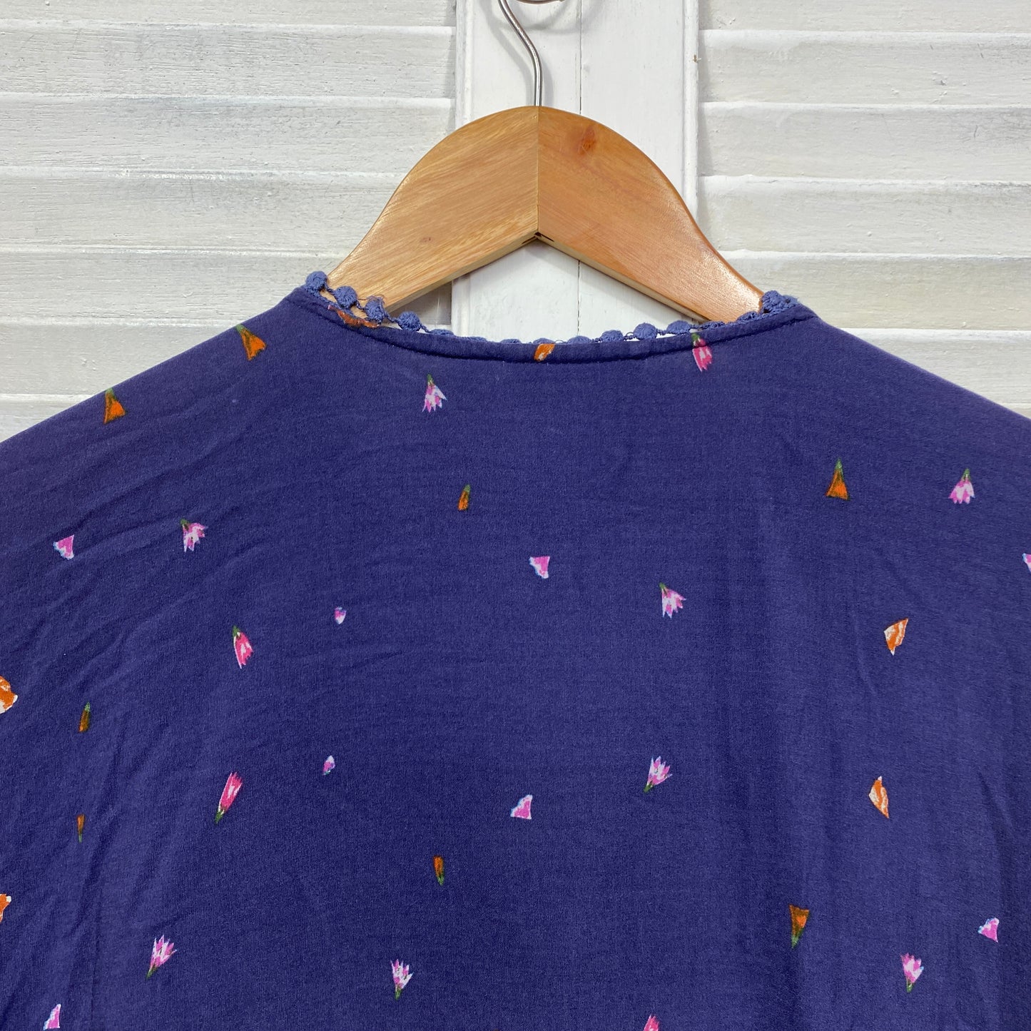 Jaase Boho Top Size 16 18 20 Oversized Purple Floral Smock