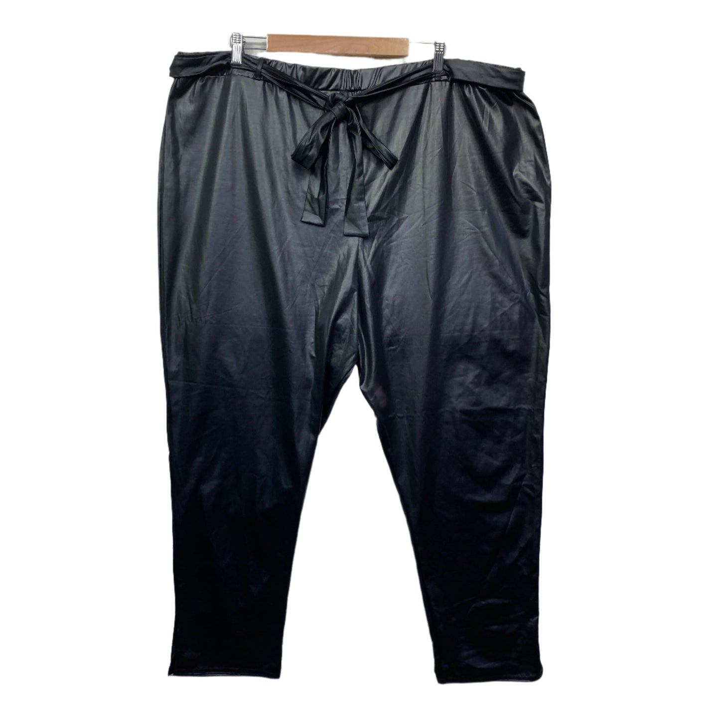 Yours Clothing Pants Size 26 Plus Black Faux Leather