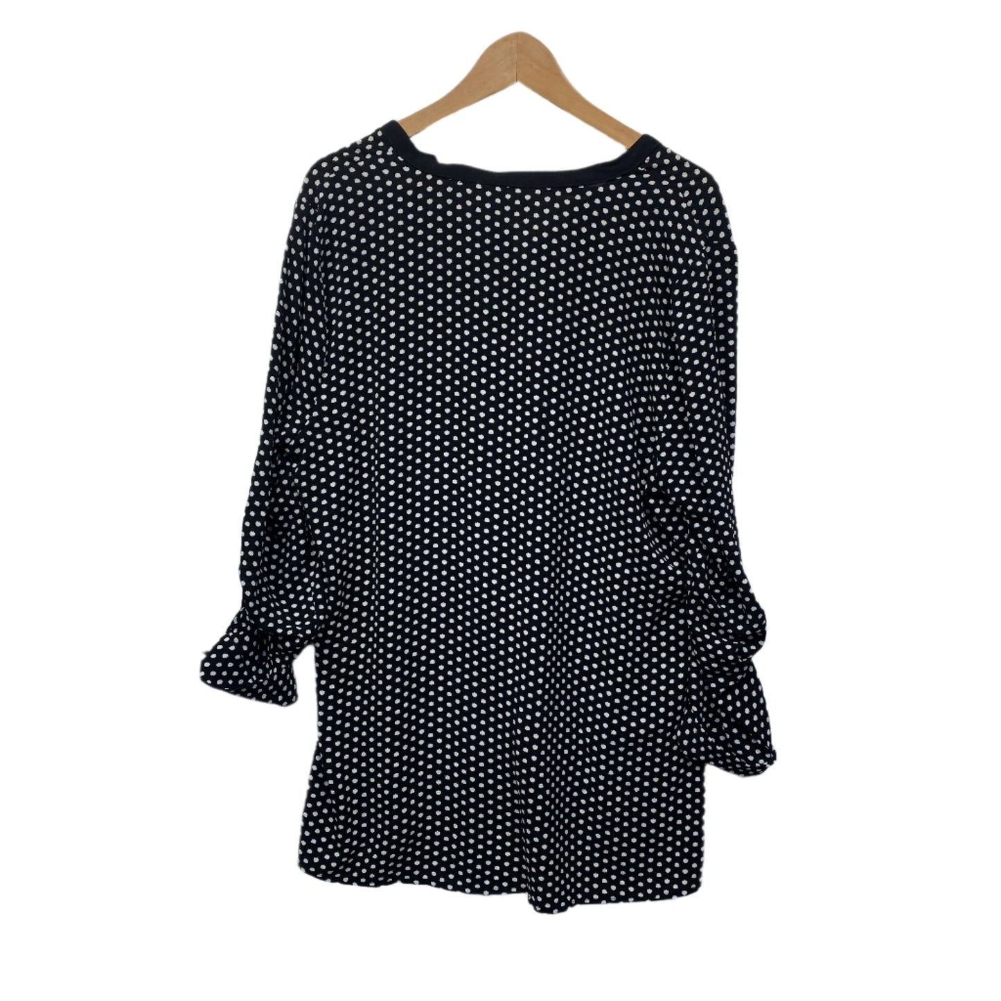 W Lane Top Size 16 Long Sleeve Black White Polka Dots Long Sleeve