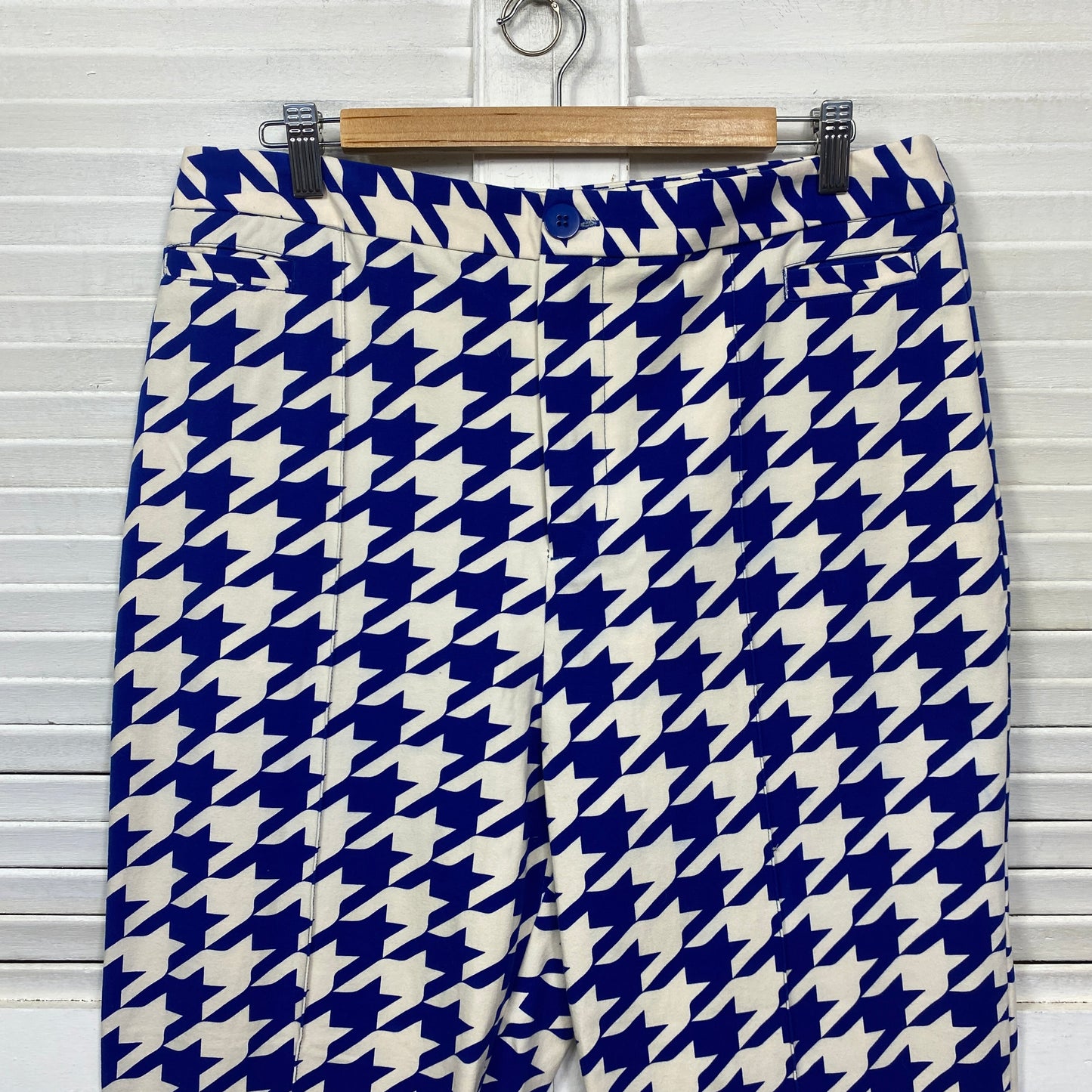 Gorman Pants Size 16 Blue White Checked Cropped