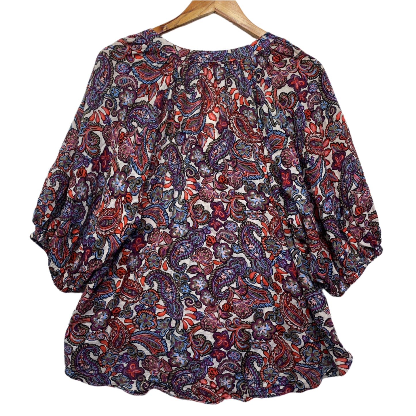 Target Top Size 16 3/4 Sleeve Multicoloured Paisley Print Cotton